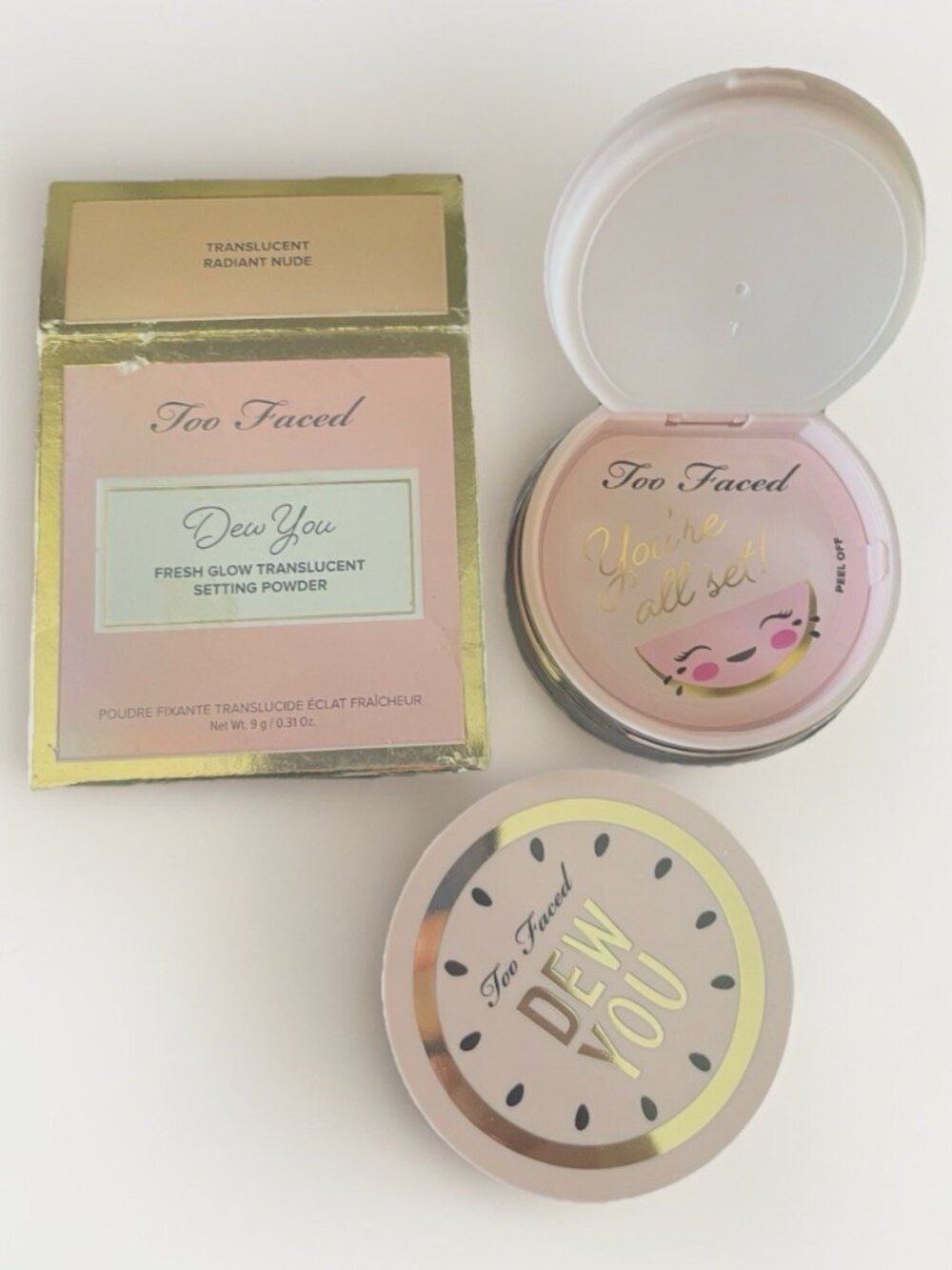 Too‎ Faced Dew You Fresh Glow Translucent Setting Powder Radiant Nude